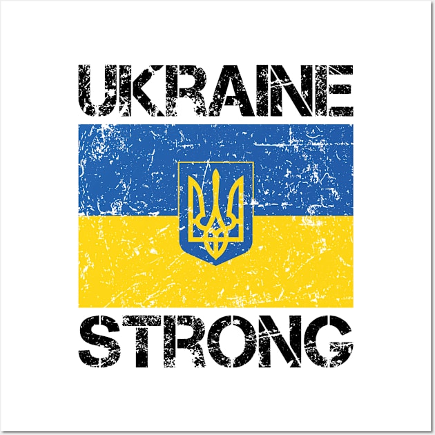 Ukraine Strong Ukrainian Flag Support Vintage Wall Art by HeroGifts